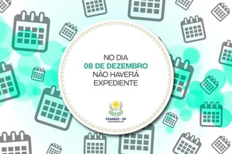 Comunicado referente ao expediente de trabalho do dia 08 de dezembro