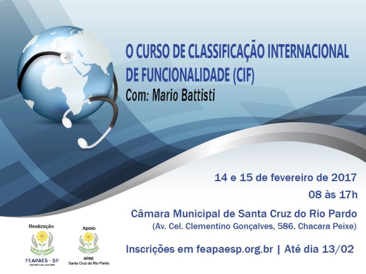 Santa Cruz do Rio Pardo sediará curso de Classificação Internacional de Funcionalidade (CIF)