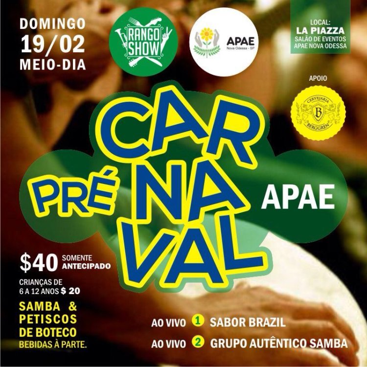 Pré Carnaval da APAE de Nova Odessa acontece neste final semana