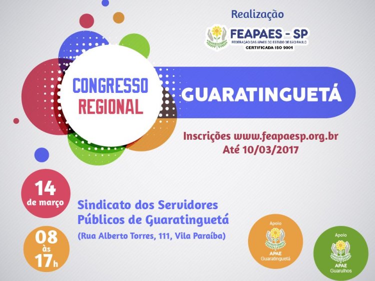 Guaratinguetá receberá segundo Congresso Regional de 2017