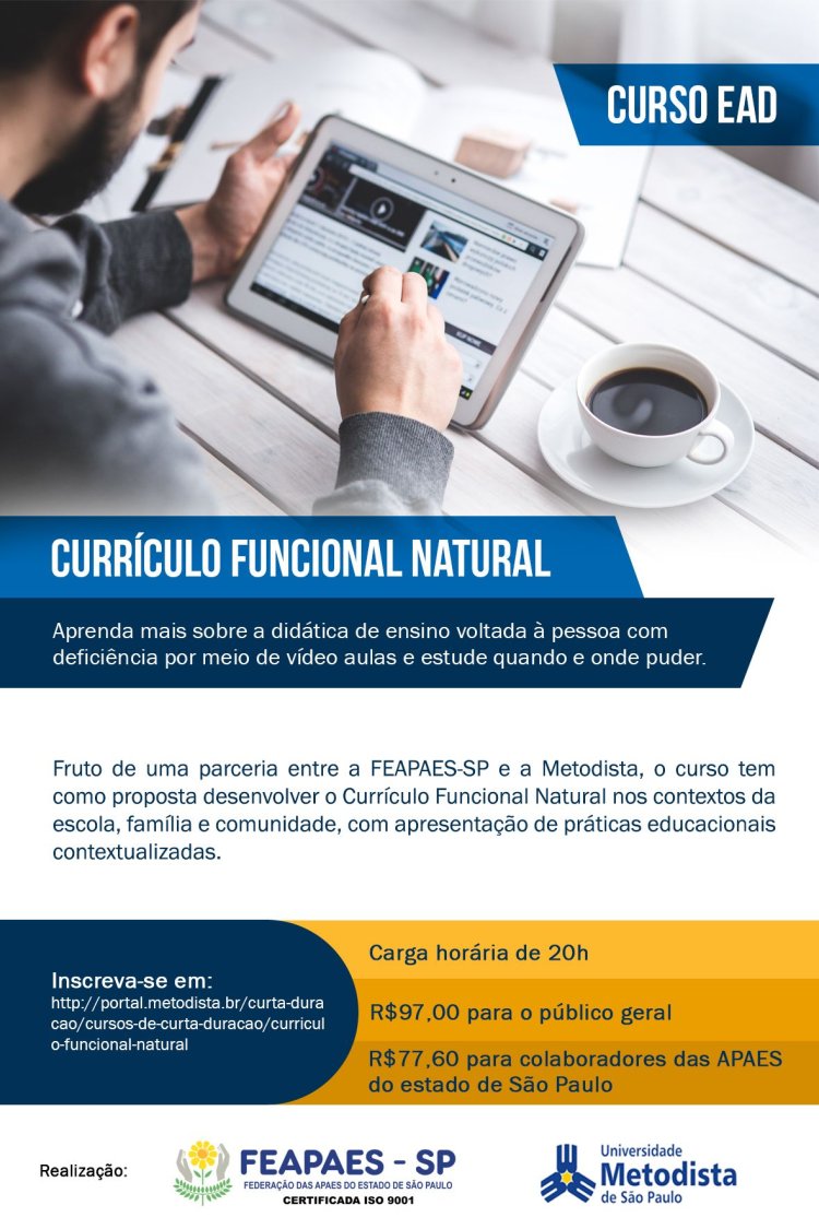 Inscreva-se para o EAD em Currículo Funcional Natural