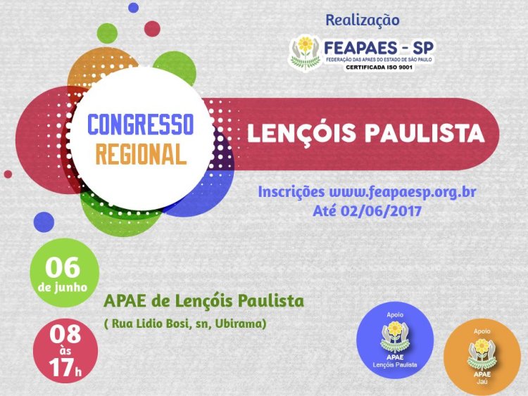 Lençóis Paulista sediará a 9º edição do Congresso Regional