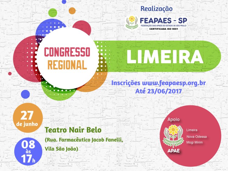 Limeira sediará Congresso Regional no dia 27 de junho