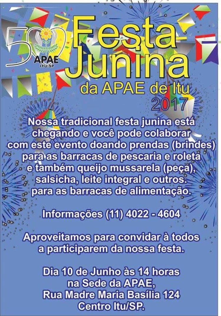 APAE de Itu prepara festa junina