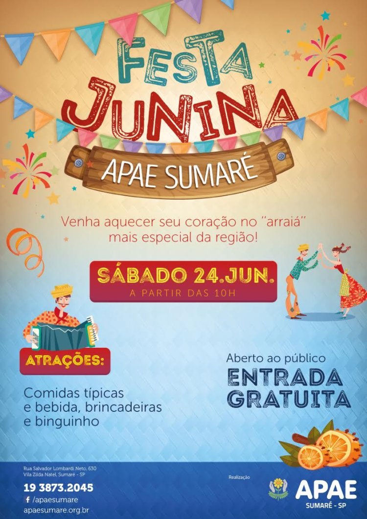 APAE de Sumaré promove festa junina no dia 24