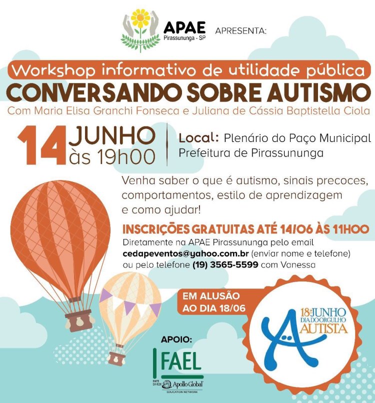 APAE de Pirassununga organiza evento sobre autismo