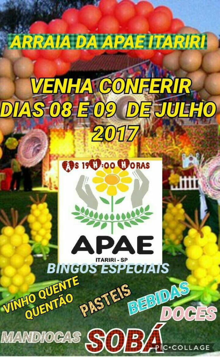 APAE de Itariri realizará seu tradicional arraiá