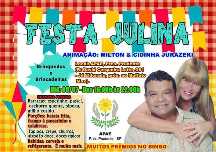 Festa Julina da APAE de Presidente Prudente terá shows e brincadeiras