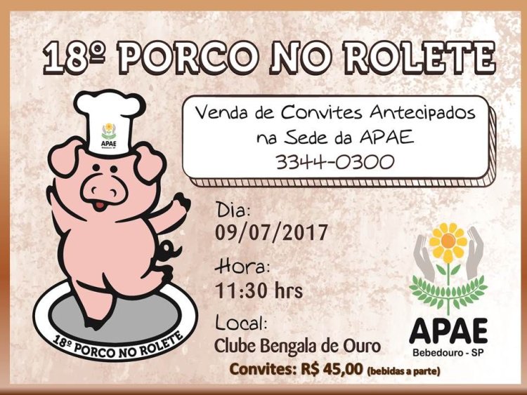 APAE de Bebedouro realiza 18º Porco no Rolete