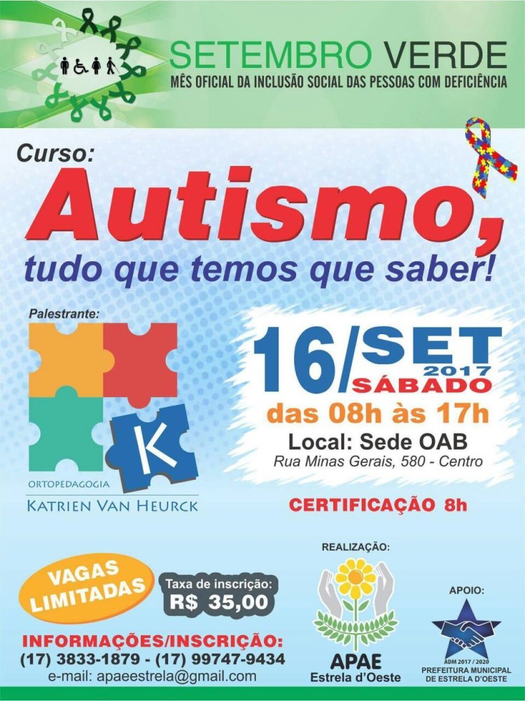 APAE de Estrela D' Oeste promove curso sobre autismo