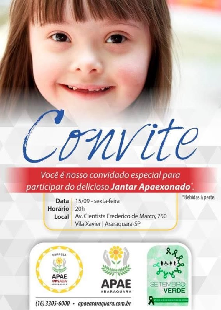 APAE de Araraquara promove Jantar Apaexonado