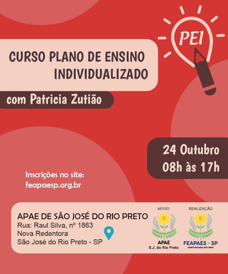 APAE de São José do Rio Preto recebe curso sobre PEI