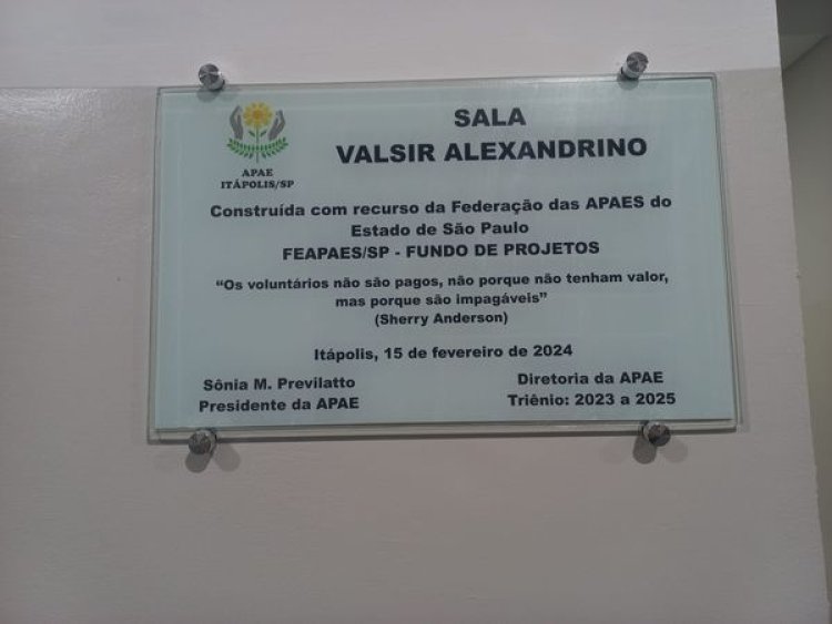 APAE de Itápolis inaugura sala da educação infantil TEA 2024