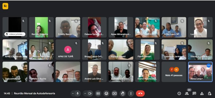 Recorde de participação de Autodefensores e técnicos das APAES na reunião mensal do programa de Autodefensoria do Estado de São Paulo