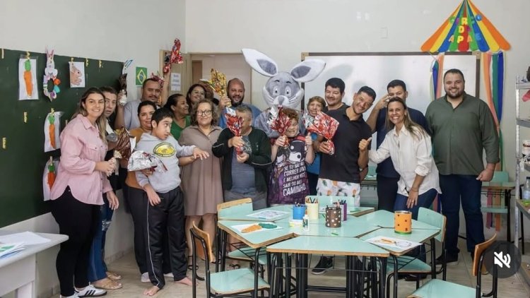 Semana com atividades em alusão a Páscoa e Ação entre Amigos na APAE de Sabino