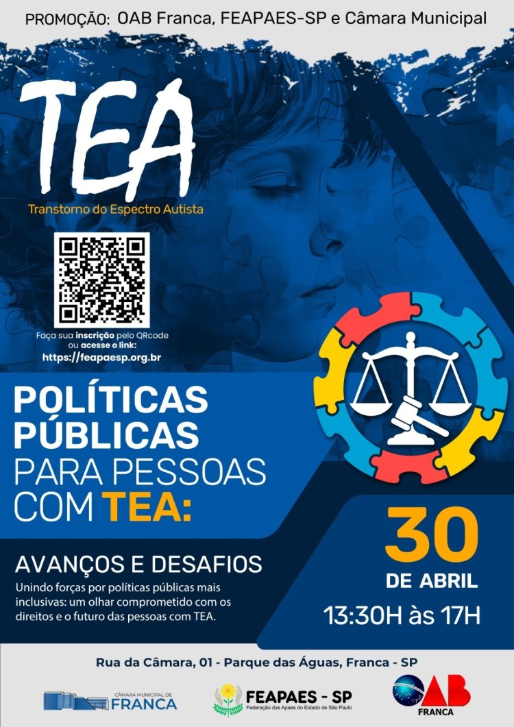 FEAPAES-SP apoia evento sobre Políticas Públicas para Pessoas com TEA na Câmara Municipal de Franca