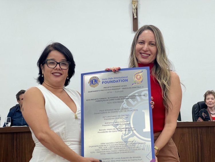 Projeto PediaSuit: FEAPAES-SP e Lions Clube celebram entrega solene de equipamentos em Conchal