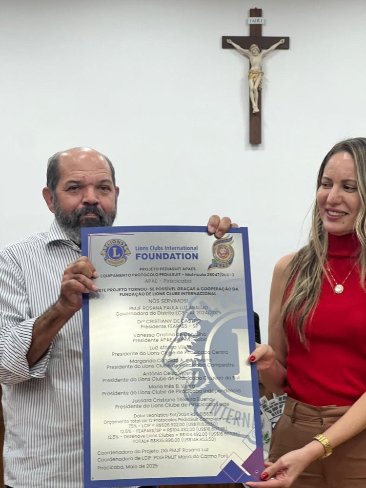 Projeto PediaSuit: FEAPAES-SP e Lions Clube celebram entrega solene de equipamentos em Conchal