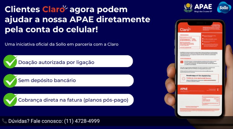 APAE de Mogi das Cruzes agora pode ser ajudada via conta de celular