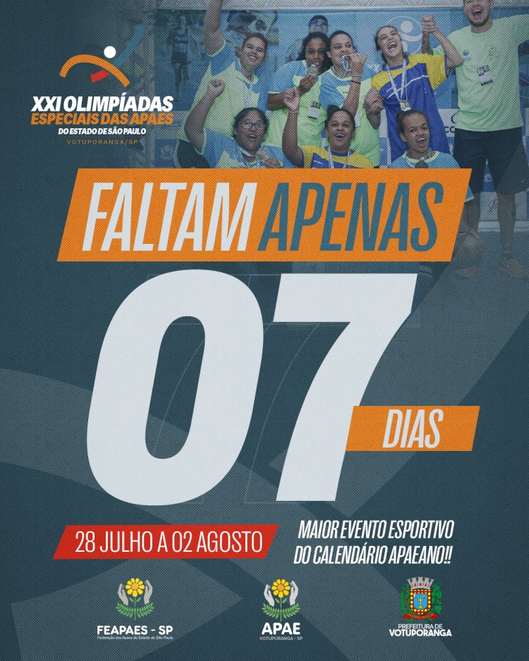 Contagem Regressiva: Faltam Apenas 7 Dias para a XXI Olimpíadas Especiais das APAEs em Votuporanga!