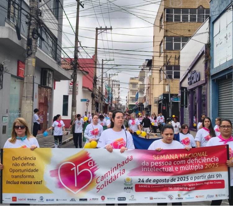 15ª Caminhada Solidária da APAE reúne cerca de 300 pessoas em Mogi das Cruzes e reforça mensagem de inclusão