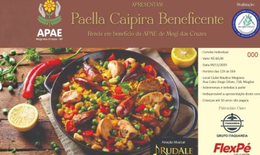 APAE convida comunidade para a 12ª Paella Caipira Beneficente no dia 9 de novembro