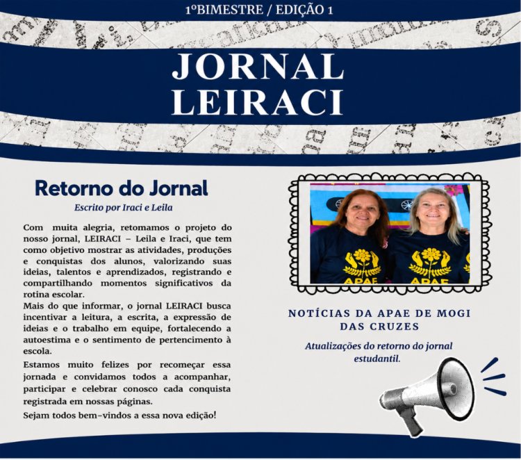 Jornal estudantil amplia visibilidade das práticas pedagógicas desenvolvidas na APAE de Mogi das Cruzes