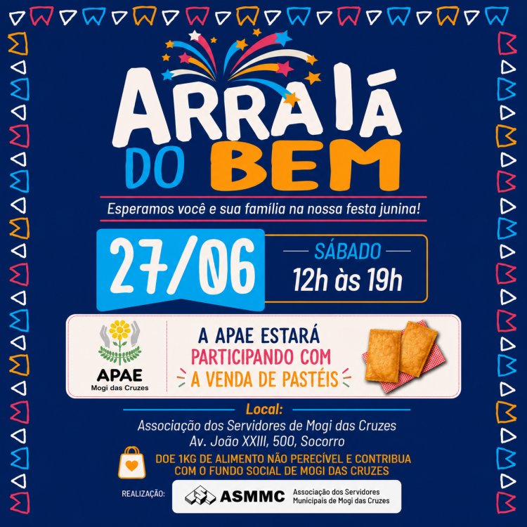 APAE de Mogi das Cruzes participa do Arraiá do Bem com venda de pastel neste sábado (27)
