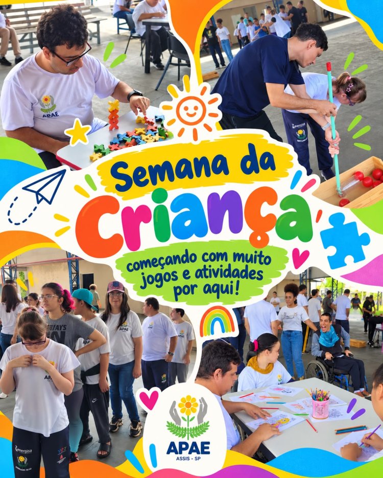 Entre brincadeiras, desafios e muitos sorrisos, a Semana da Criança começou de um jeito especial na APAE de Assis.